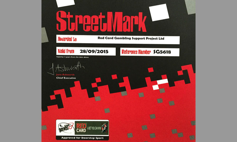 StreetGames Charity Certificate